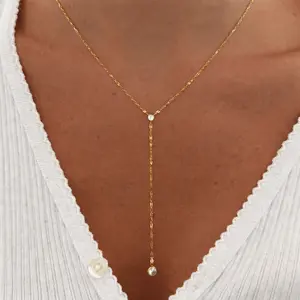 EVRY JEWELS Gold or Silver Plated Women's Hypoallergenic Falling Star Lariat Necklace