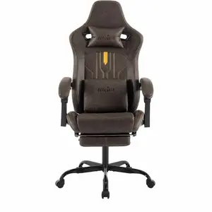 Gaming Chair with Footrest Ergonomic Computer Chair Massage Lumbar Cushion