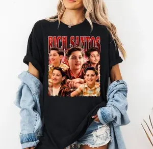 Rich Santos Bootleg Graphic Tee IT Welcome To Derry Vintage Movie Meme Shirt