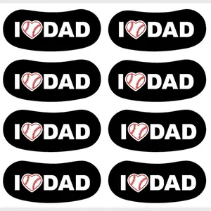 Father’s Day Eye Black Stickers Four Pairs per Sheet I Love Dad Eye Black Stickers for Baseball or Softball Tournaments Perfect for Sports Events Baseball Heart