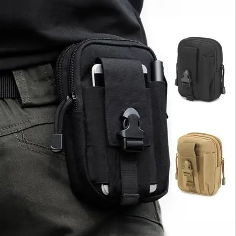 Men's Multifunctional Molle Nylon Waist Pouch, Waist Slip Pocket, Versatile Bag for Outdoor & Daily Commute