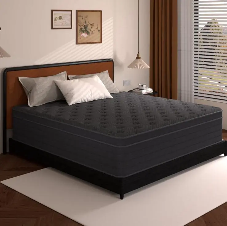 12 Inch Full Size Mattress,Gray Cooling Gel Memory Foam Mattress in a Box, Individual Pocket Spring Hybrid Mattress,Pressure Relief, CertiPUR-US