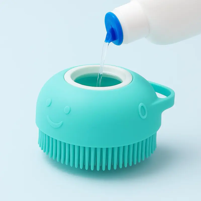 2-in-1 Silicone Shampoo Scalp Massager Brush with Liquid Dispenser Deep Clean & Relaxing Massage for Hair Care Gentle Silicone Material Ideal for Daily Use
