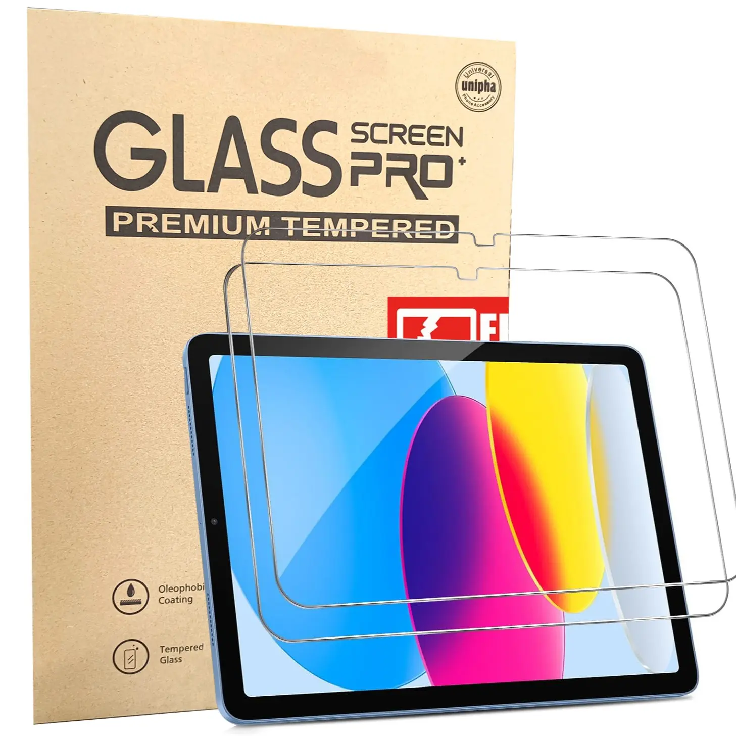 iPad 11th/10th Gen.(A16 2025/2022,11/10.9 inch)9H Tempered Glass Screen Protector, Tablet Screen Protectors, 12FT Shatterproof, Apple Pencil Compatible, HD Clarity, Scratch Resistant, 2-Pack