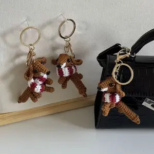 Adorable Amigurumi Dachshund Pendant Soft Knitted Sausage Dog Keyring for Backpack Purse or Keys Perfect for Accessories crochet