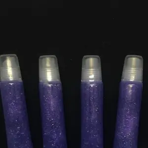 Long squeeze tube signature purple glitter lip gloss