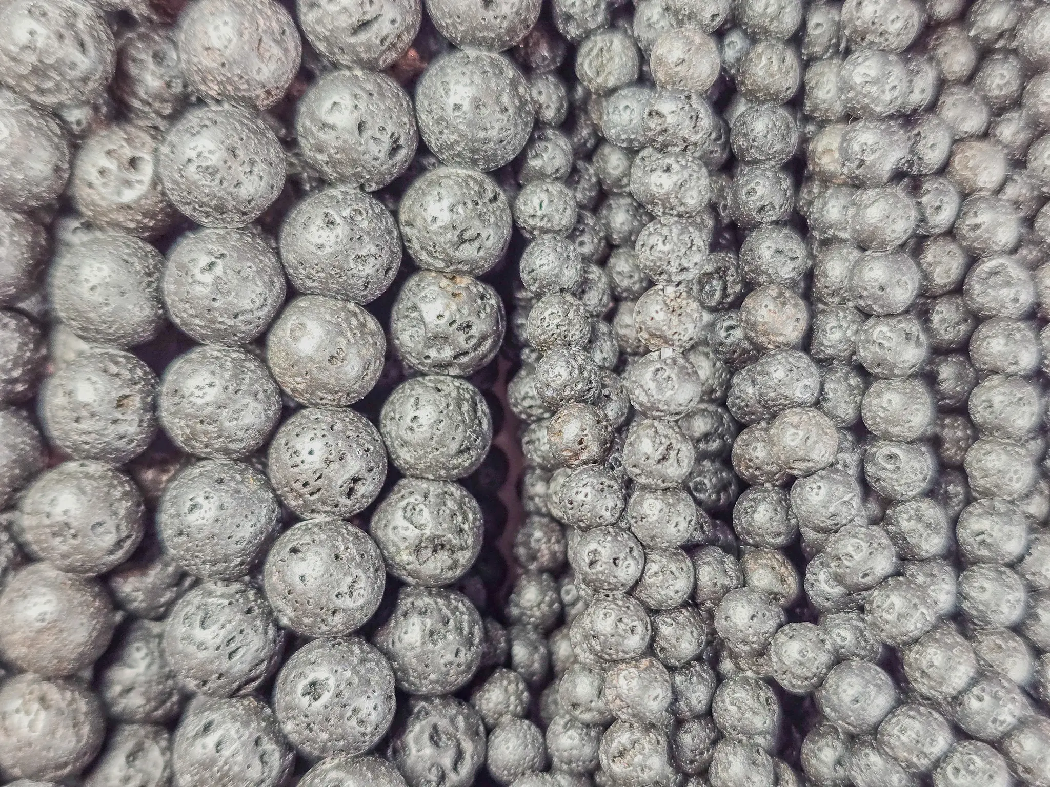 Earthy Vybz Natural Lava Stone Round Bead Strands (4mm & 8mm)