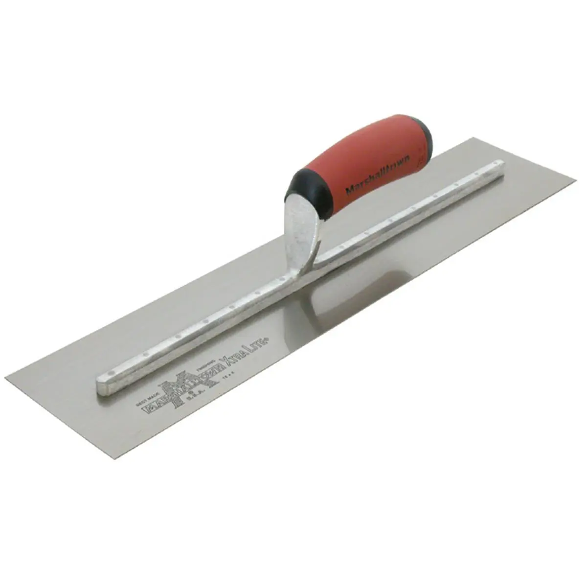 Marshalltown 212 MAIN Mxs20D 20in x 4in Durasoft Xtralite Finishing Trowel - Concrete Finishing Tool, Construction Work Tool, High Carbon Spring Steel Blade, Aluminum Alloy Mount, Resilient Durasoft Handle, Lightweight Home Repair Gear