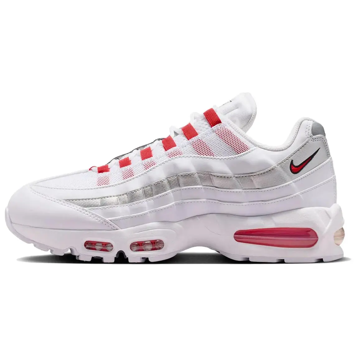 NIKE Men's Air Max 95 SE Shoe, Limited 'England' Edition Runner Footwear with Big Bubble Air Unit and Red & Blue Details