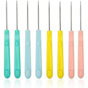 Sugar Stir Needle Scriber - 5.2 Inches, Mixed Colors 8pcs - Cake Decorating Tool, Cookie Scribe Needles, Valentines Day Gifts for Baking Lovers