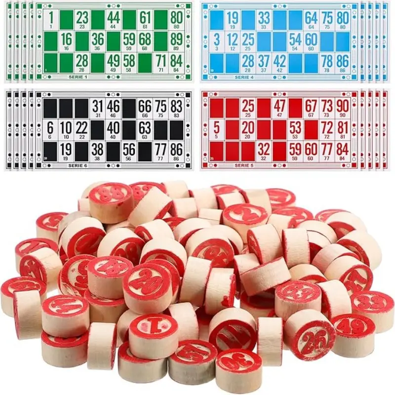 Russian Lotto Board Games Family Bingo Board Game Set of 48 Bingo Cards and 90 Wooden Chess, Party Game Set, Family Fun Game, Great for Adults Kids Family Game Night, Halloween, School Classroom Activity, Parites