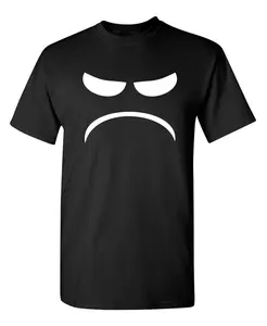 Mad Smile Face Graphic Sarcastic Emoticon Funny Tee For Men Women Campus Casual Streetwear