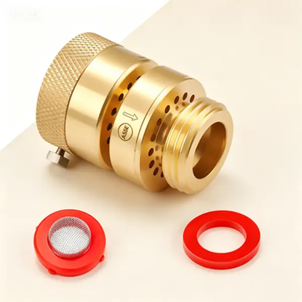 Lead-Free Self-Draining Vacuum Breaker Backflow Preventer, 1-1/16" Fine Thread Female, 1"/25.4mm Internal, 1.04"/26.4mm External, 3/4" GHT Male Threaded Outlet, 125 PSI, with Washers & Sealing Tape, PK 1390 Replacement, 1 Pack (Garden & Indoor Spigot Use)