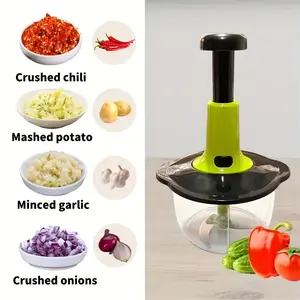 Multifunctional Manual Food Processor with Blade Guard, Easy Clean Ergonomic Handle, Ideal for Vegetables Garlic Meat Kitchen Tool, Vegetable Food Chopper