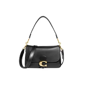 COACH Tabby 26 Classic C-Turn Lock Soft Leather Crossbody Handbag for Women, Medium Size, Black