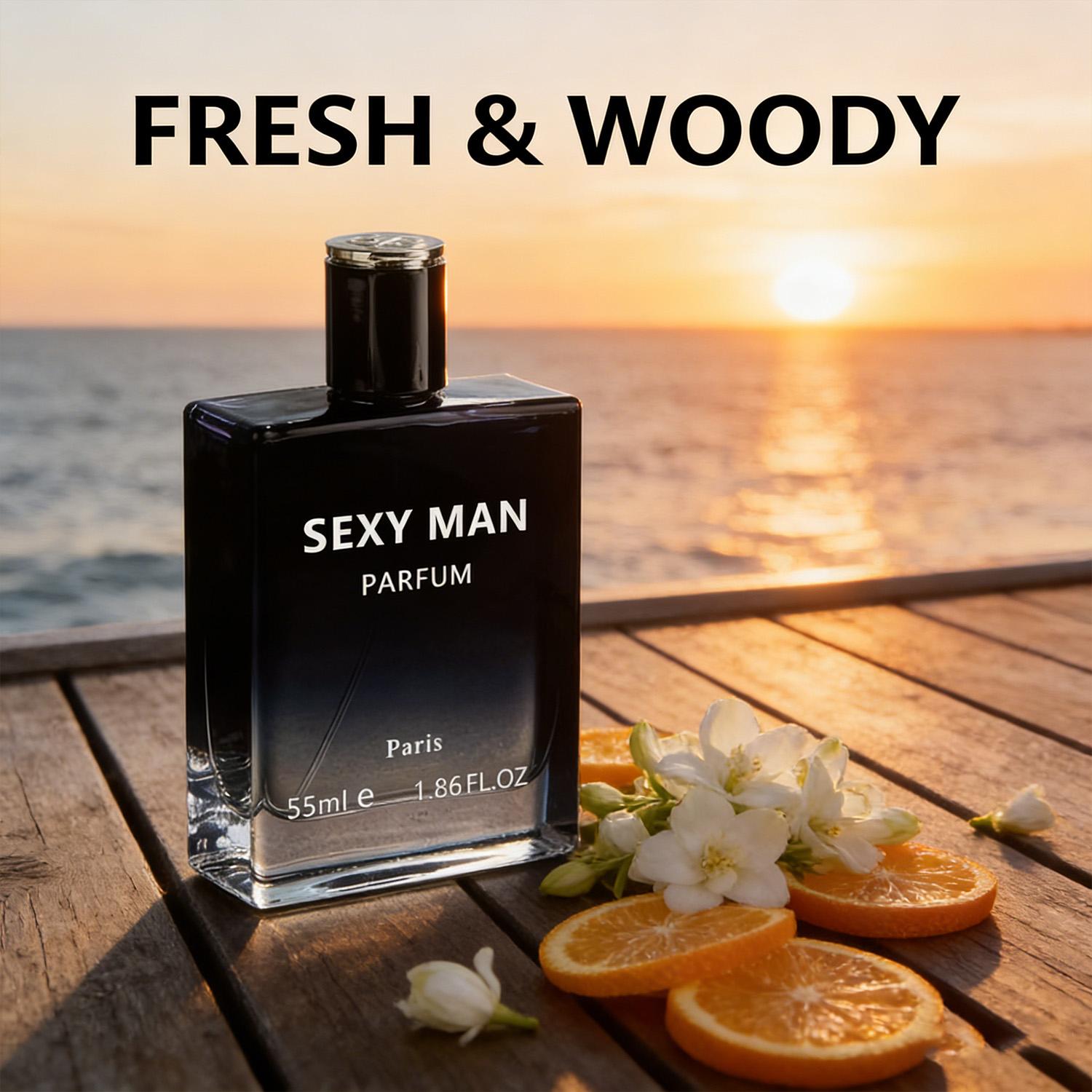Men’s Ocean Fragrance, Luxury Perfume, 55 ml, Ocean Notes, Woody Aromatic Notes, Amber and Ebony, Signature Scent, EDP Spray, The Perfect Gift for Him