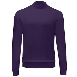 Men’s Purple Knit Mock Neck Sweater