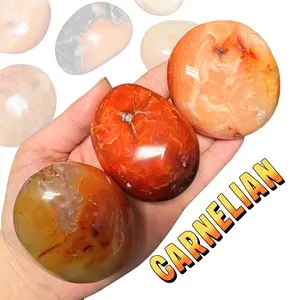Carnelian Palm Stone - Natural Carnelian Palm Stone - Polished Carnelian Smooth Stone