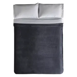 Black Reversible Fleece Throw Blanket Heavy Large Soft Fuzzy Plush Cozy Throws