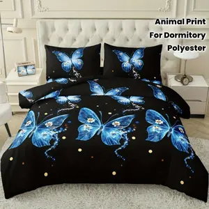 3Pcs soft and comfortable duvet cover set, butterfly elf pattern bedding set, for bedroom/guest room/dormitory, Bedding Supplies (1 * duvet cover + 2 * pillowcase, without core)