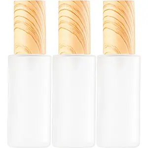 3 count 60ml 2oz Matte Glass Pump Bottles Travel Pump Bottle Lotion Bottle Travel Container Soap Dispenser Toiletries Bottle Containers with Plastic Lid for Shampoo Cream Liquid Essential Oils