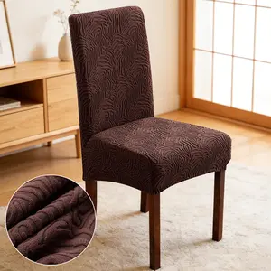 Solid Color Jacquard Stretch Chair Slipcovers, Parsons Dining Chair Cover, Removable Washable Chair Cover for Kitchen