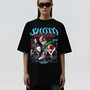 Shoto Todoroki MHA My Hero Anime Manga Retro T-Shirt Sweatshirt Hoodie Cotton Fan Gift Fabric Top