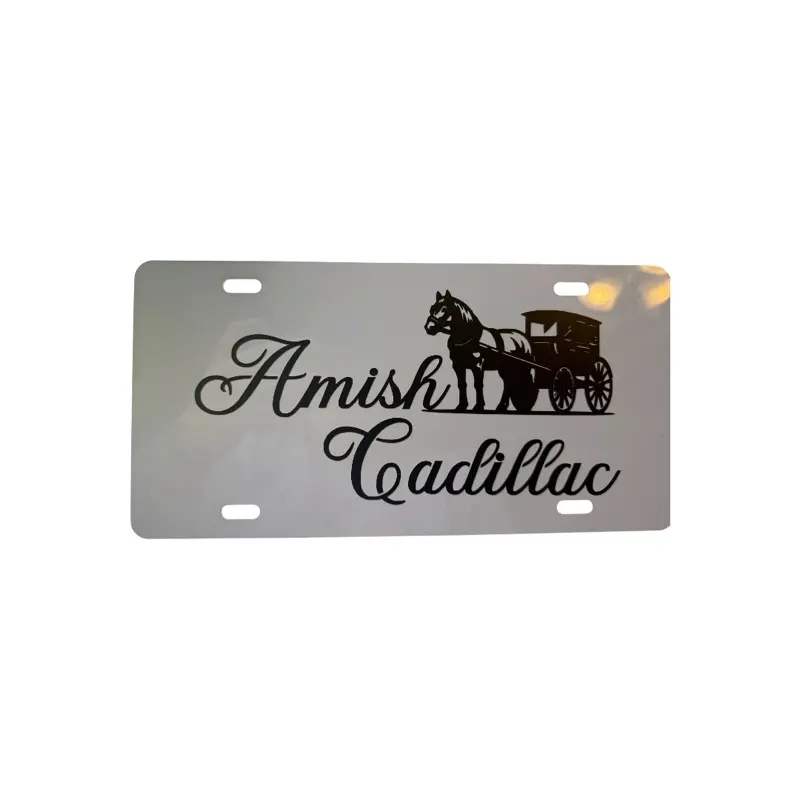 Amish-Themed Automotive Front Car License Plate, Car Exterior Accessory Number Plate, Front License Plate