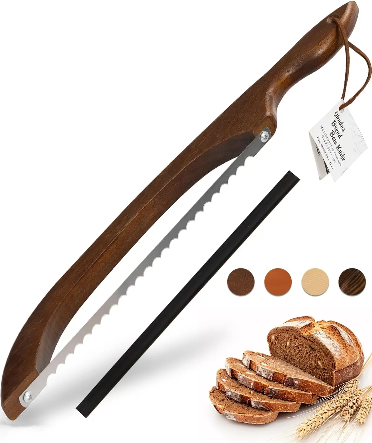 16.5" Bread Slicer, Sourdough Bread Knife for Homemade Bread | Serrated Bread Bow Knife for Smooth and Even Slices, Bread Cutter for Artisan Loaves, Bagels, and Baguettes