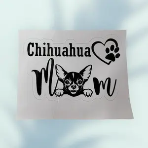 Chihuahua Mom Vinyl Decal Waterproof Sticker - Truck Car Van SUV Window Wall Cup Laptop