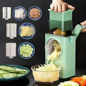Multipurpose Manual Rotary Vegetable Cutter, Kitchen Food Slicer Shredder Grater, Hand Crank Veggie Chopper, Kitchen Peeler & Cutter Gadget