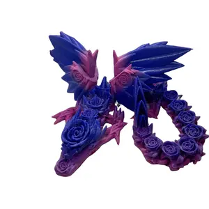 3D Printed Articulated Rosewing Dragon - Floral Dragon - Fidget Toy - TikTok Dragon