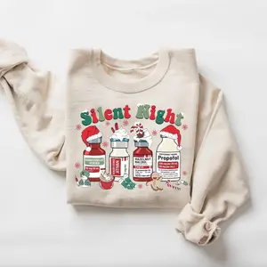 Silent Night Christmas Sweatshirt, Christmas Nurse Shirt, Medical Christmas Shirt, ICU Nurse Christmas Tee, Nurse Holiday Hoodie, Nursing Gift For Her
