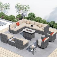 Grey Wicker Beige Cushion