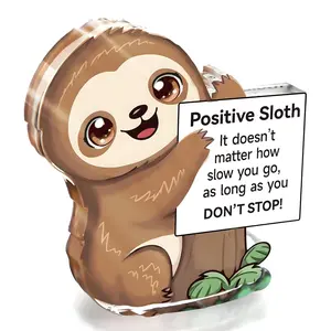 Sloth Design Acrylic Ornament, Cute Sloth Decorative Ornament, Desktop Decoration for Home Office, Gift for Mom, Colleague, Friend