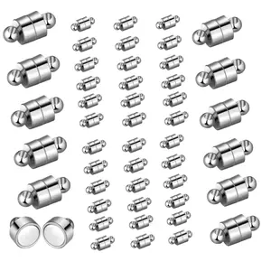 A Set of 48 Pairs Magnetic Necklace Bracelet Clasps,Silver Converter Jewelry Clasps Extenders Locking for Bracelet Necklace Making,Halloween Christmas Party Gifts,DIY Hand Tools Kits