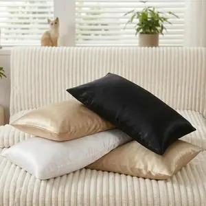 NTBAY 2 Pieces Silky Satin Pillowcases - Ultra Soft Microfiber Fabric Pillow Covers, Frictionless Skin-Friendly & Anti-Acne for Hair and Skin, Luxurious Satin Pillow Cases with Envelope Closure