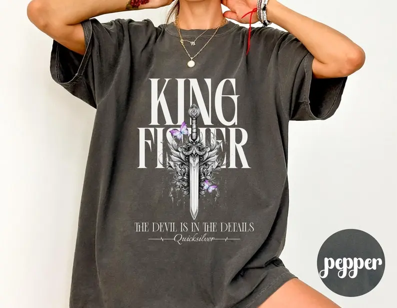 Quicksilver Book Kingfisher T-shirt Comfort Colors®, Fantasy Bookish Merch Inspired Fantasy Novel Apparel Romantasy Gift Bookish Shirt