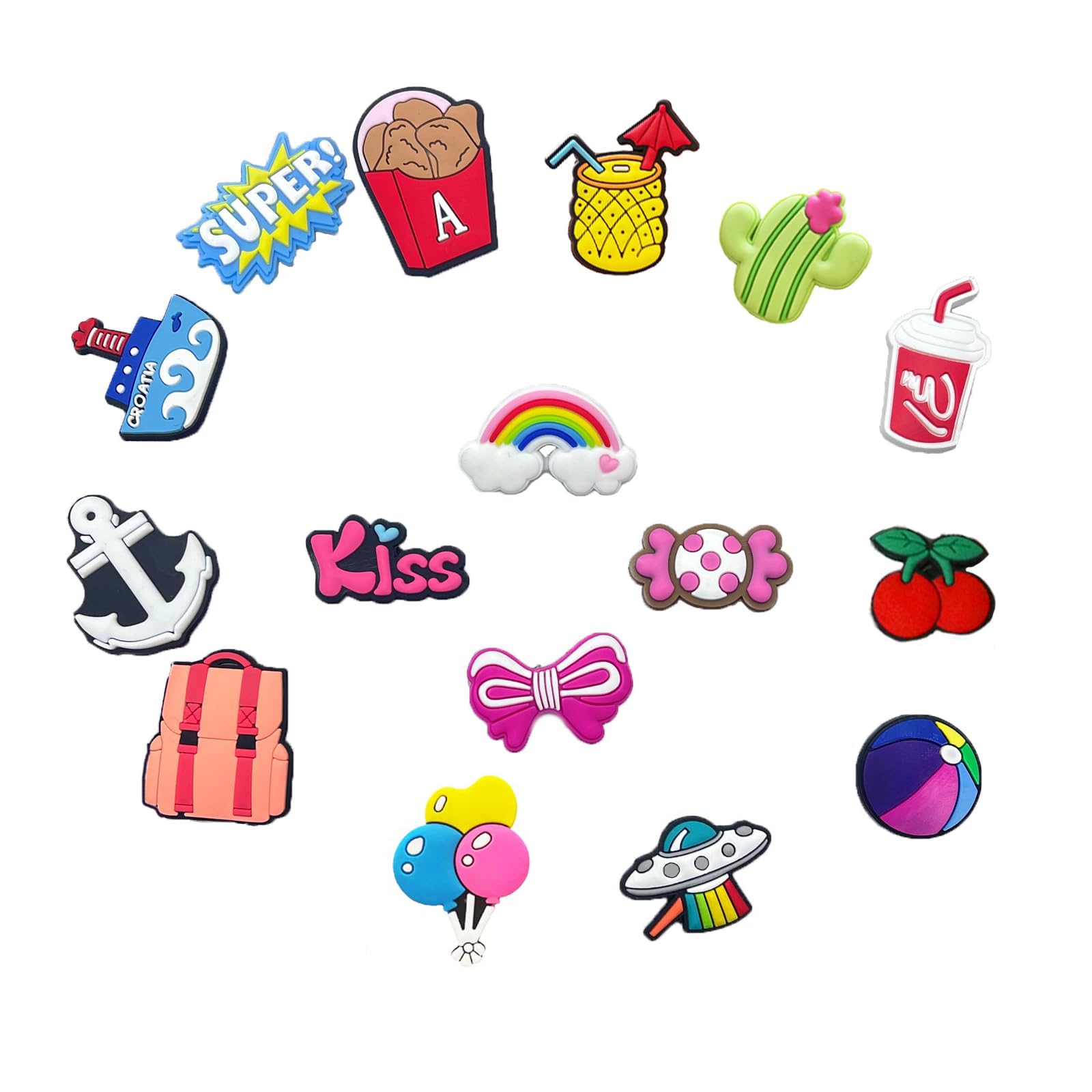 35 Pcs Random PVC Shoe Charms,Garden Shoes Cute Shoe Charms Decoration with Different Designs Shape for Girls,Boys and Adult Party Gift