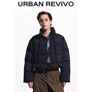 URBAN REVIVO Women's Mock Neck Quilted Down Jacket - Elegant, Versatile-Fit Outerwear, Style UYL150042, Elegance