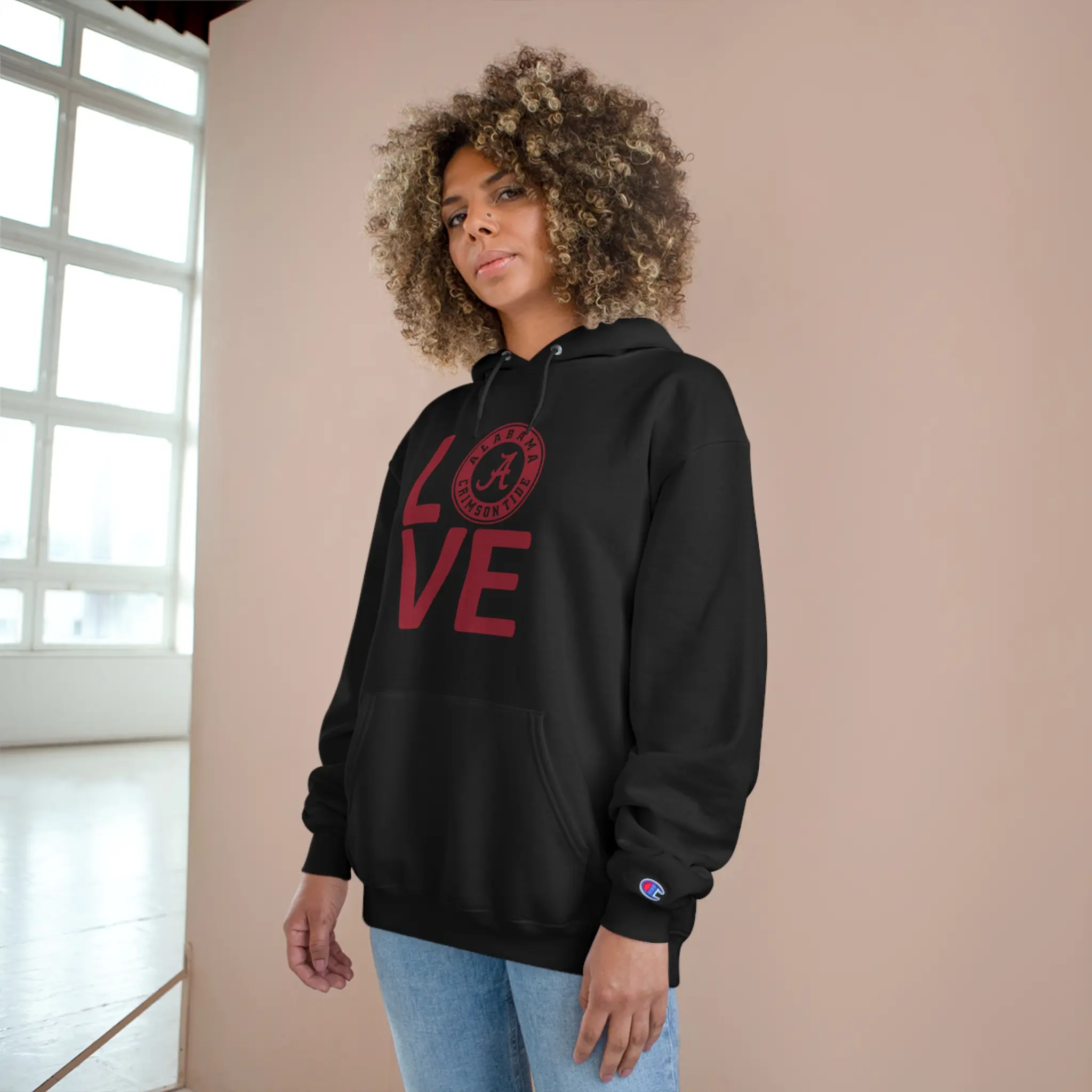 Custom Love Alabama Champion Hoodie - Medium-Heavy Fabric