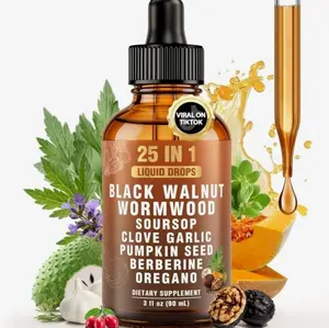 25-in-1 Liposomal Wormwood Black Walnut Clove Parasite Cleanse with Clove, Garlic, Pumpkin Seed, Oregano & Berberine – 98% Absorption for Superior Digestive Health & Balance, 90ml