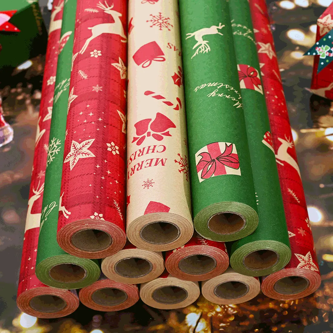 50x5000cm Large Roll Christmas Wrapping Paper, Holiday Gift Box Packaging, Festive Flower Wrap, Ideal for Xmas Presents, Gift Wrapped, Gift Wrapping Supplies