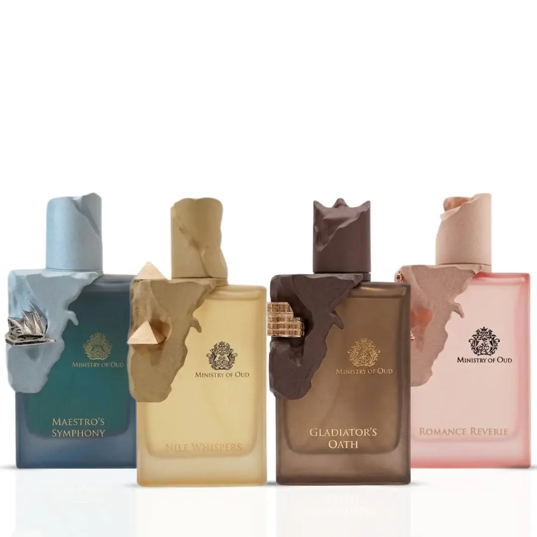 Ministry of Oud - Maestro's Symphony,  Nile Whisper, Gladiator's Oath & Romance Reverie Eau de Parfum Sprays 100ml (3.4 oz) by Paris Corner (Bundle)