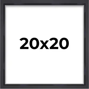 20x20 Contemporary Black Shadow Box Frame 3/4" Usable Depth 20x20 Inches Interior Size UV Resistant Acrylic Acid-Free Backing with Wall Hangers Made in USA