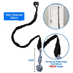 Outdoor and indoor dog chew and teeth cleaning rope toy, indoor door pull rope ball toy, dog tug-of-war elastic rope