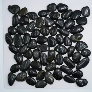 Premium Quality Black Pebble Tile, Highly Polished  5pcs/Carton for 5 square feet;