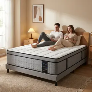 【Lumina Series】12/14 inch spring mattress Queen size King size California king size hybrid mattress in a Box, Medium Firm Memory Foam and Pocket Springs, Strong Edge Support, Pressure Relief