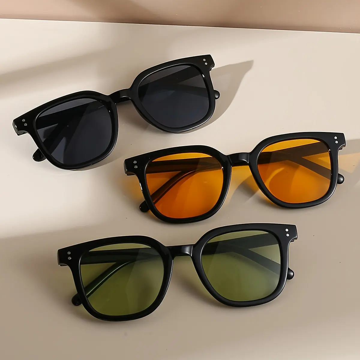 Retro Round Look Eyeglasses for Unisex, 3-Pair Style Mix with Plastic Frames and Colored Lenses, Stylish Trendy Eyewear, Trendy Shades, Fashion Frame Eyeglasses, 3Pair Style Mix, Statement Frame Glasses