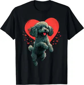 100% Cotton Toy Poodle Love Heart for Valentines Day on Poodle Lover T-Shirt